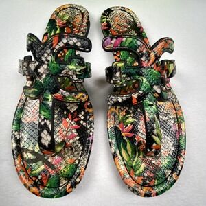 Sam Edelman Floral Multicolor Snake-Print Thong Sandals